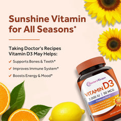 Softgels of Vitamin D3 2000 IU front view