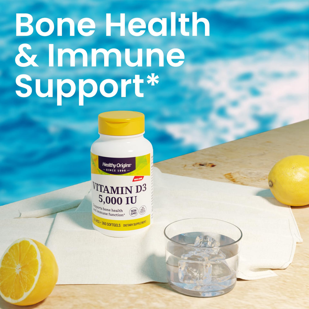 Vitamin D3 5,000 IU softgels promoting immune health
