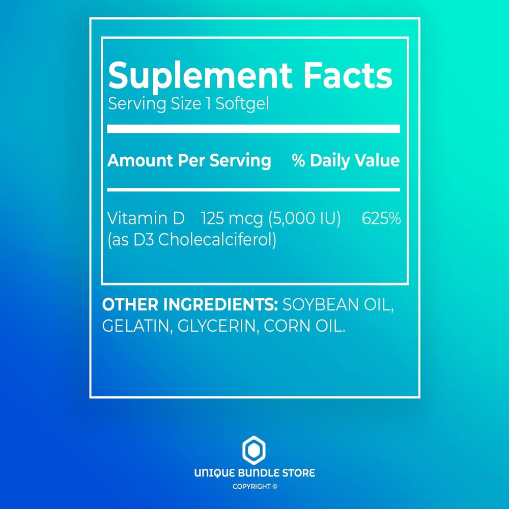Close-up of small smooth vitamin D3 softgels
