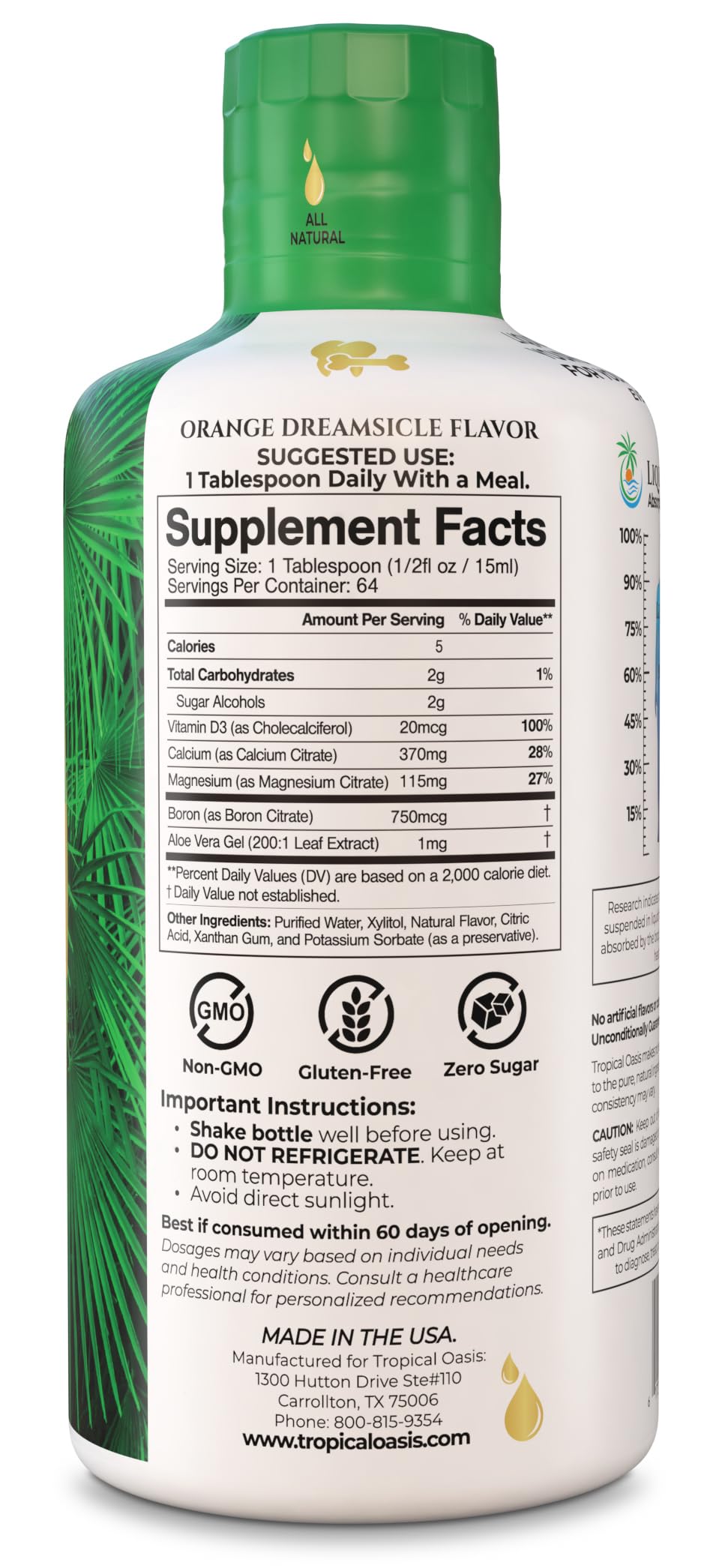 Vitamin D3 and Boron support bone health in liquid formula
