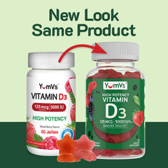 Vitamin D3 gummies displayed on store shelf