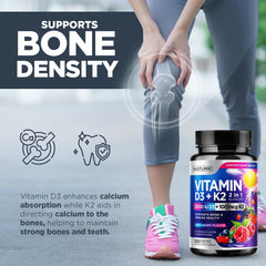 Berry flavor vitamin D3 K2 chewable pack shot 120 tablets