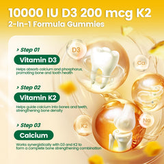 Close-up of Vitamin D3 K2 gummy texture