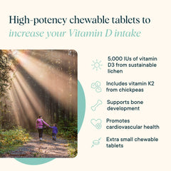 Daily chewable vitamin D3 + K2 serving