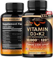 NUTRAHARMONY Vitamin D3 K2 bottle front