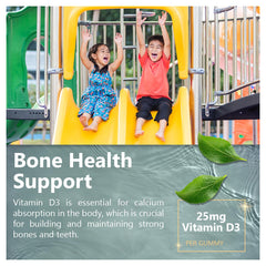 Close up of strawberry vitamin D3 gummies for kids