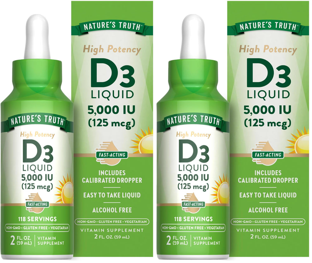Nature's Truth Vitamin D3 Liquid bottle with dropper - 2 fl oz, 5000 IU