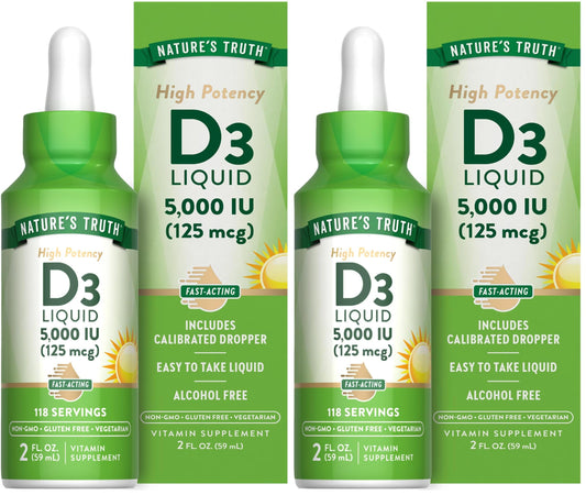 Nature's Truth Vitamin D3 Liquid bottle with dropper - 2 fl oz, 5000 IU