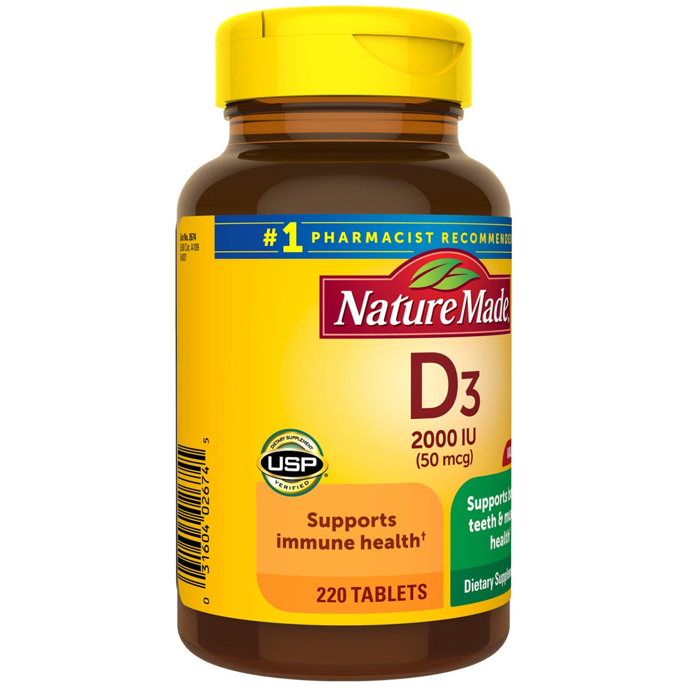 USP Verified badge on Vitamin D3 bottle