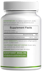 Label showing dl-Alpha Tocopheryl Acetate form
