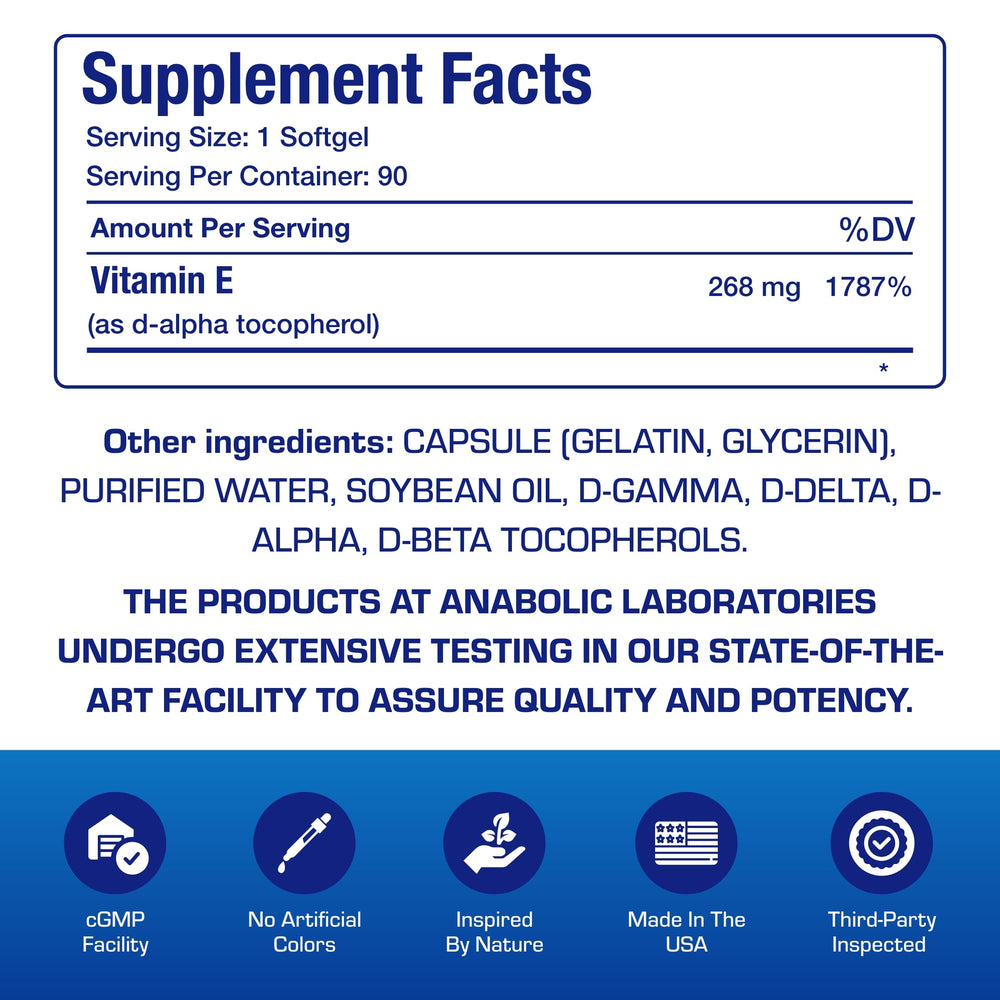 Anabolic Laboratories Vitamin E bottle on white background