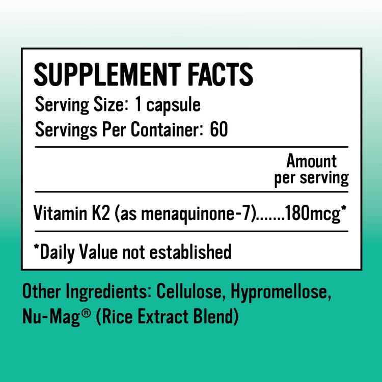Vitamin K2 MK-7 180 mcg capsule tablet