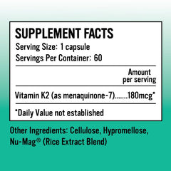 Vitamin K2 MK-7 180 mcg capsule tablet
