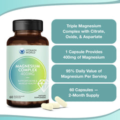 One capsule per day magnesium supplement for 60 capsules