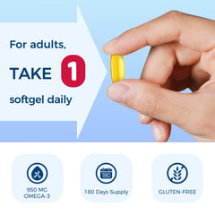 180 softgels packaging showing six months supply