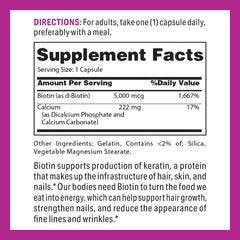 Vitamin World Biotin 5000 mcg product label