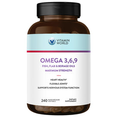 Vitamin World Triple Omega 3-6-9 bottle front with label