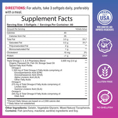 Close-up of Omega 3-6-9 bottle showing 3600 mg on label