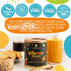 Gluten-free, dairy-free, vegan labeling for Vitamini Splash