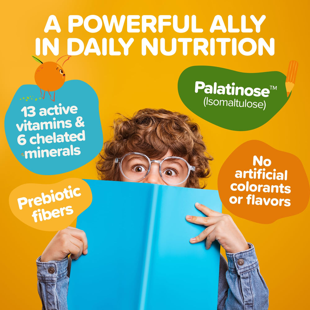 Orange-flavored Vitamini Splash with prebiotic fiber