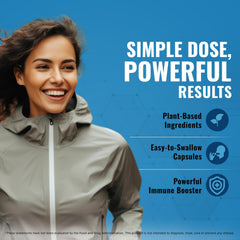 Assorted immune-support ingredients: Vitamin C, Zinc, Vitamin D3, Quercetin, Echinacea