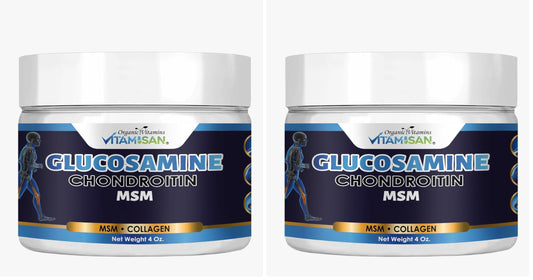 VITAMISAN Premium Organic Glucosamine & Chondroitin Cream with MSM, Arnica & Collagen (Pack of 2) – image 1