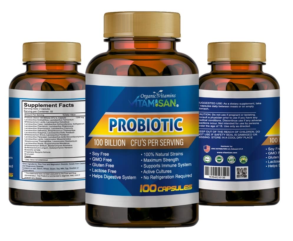 Made in USA VITAMISAN Probiotics packaging