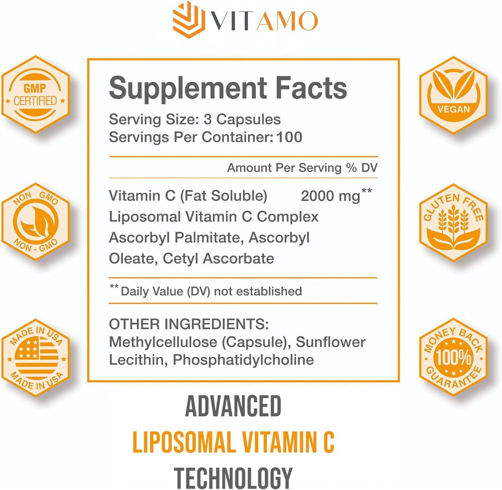 Vitamo liposomal capsules close-up showcasing advanced absorption technology.
