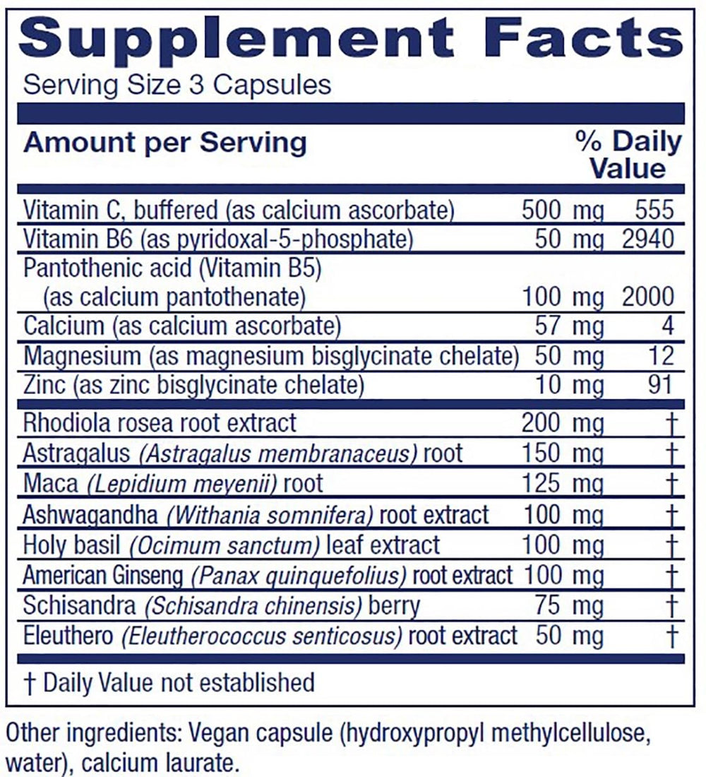 Adaptogenic herbs for stress support: Eleutherococcus, American ginseng, Rhodiola, Ashwagandha