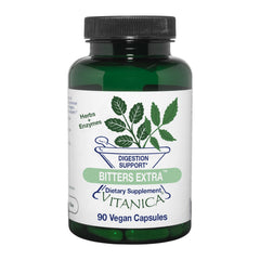 Vitanica Bitters Extra bottle front view with 90 capsules