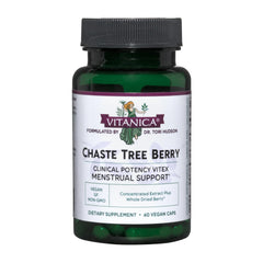 Bottle of Vitanica Chaste Tree Berry Extract with 60 capsules