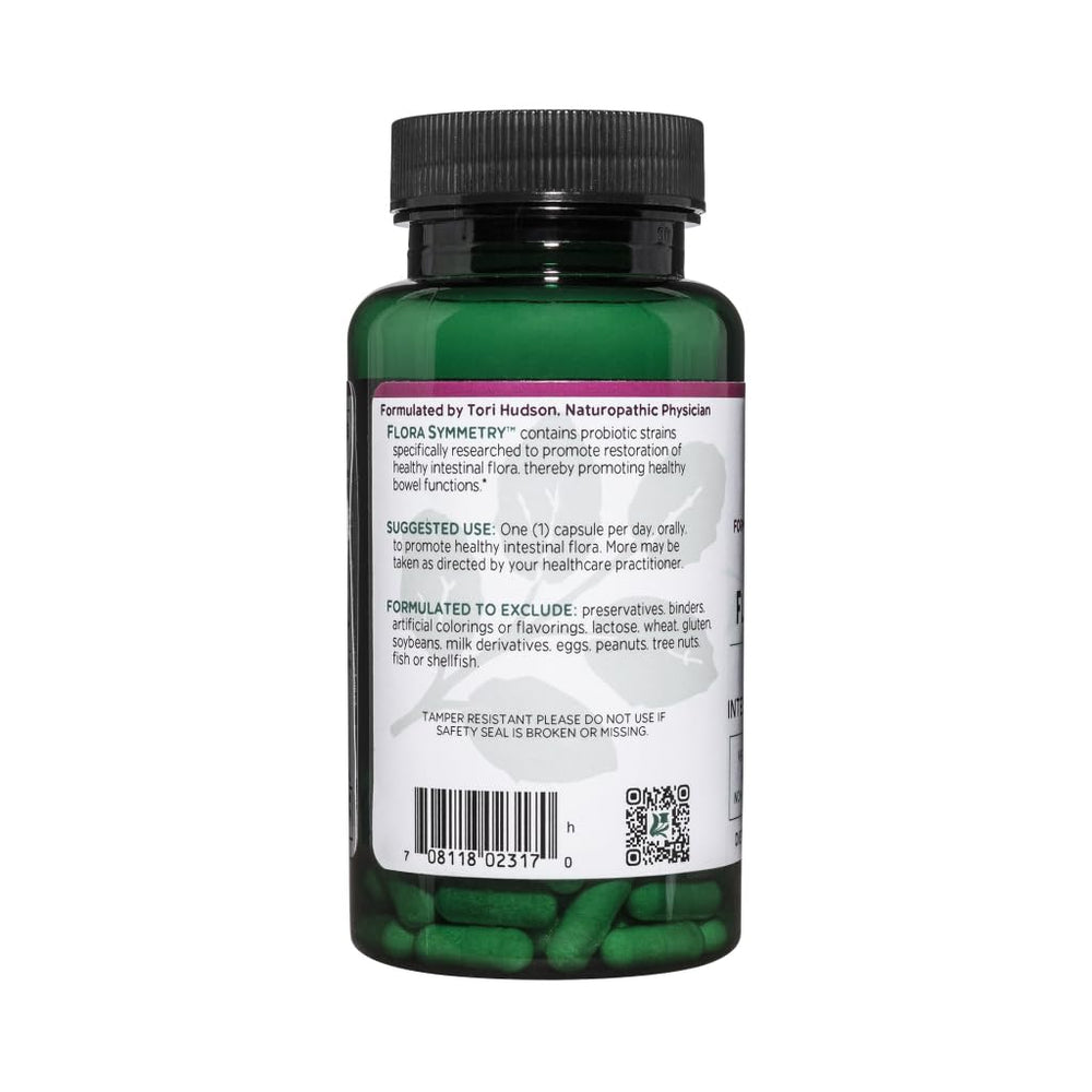 Packaging and bottle of Flora Symmetry probiotic