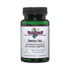 Close-up of Vitanica Green Tea Extract 330mg with 45% EGCG