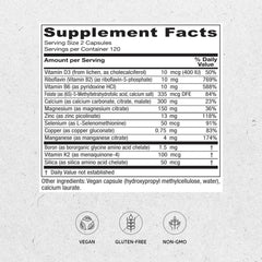 Vitanica OsteoBlend bottle label close-up