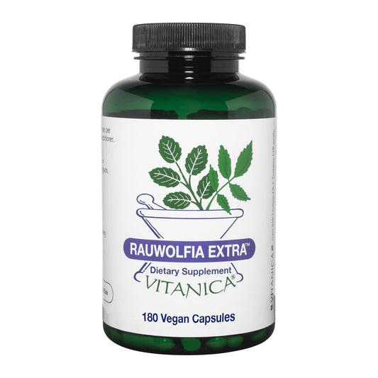 Vitanica Rauwolfia Extra bottle label for cardiovascular support