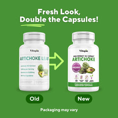 Bottle of Vitapia Organic Artichoke Extract with 120 vegan capsules