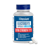 Bottle of Vitassium electrolyte capsules size 00, 750mg sodium