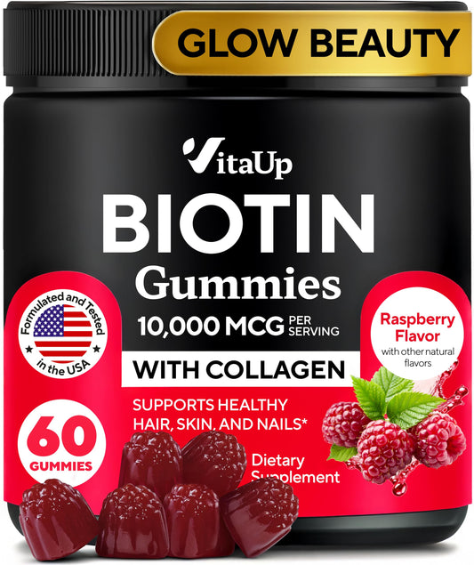 VitaUp Biotin Gummies bottle with 60 count