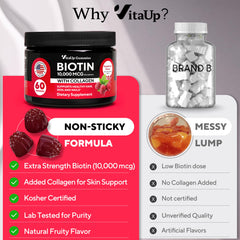 GMP certified VitaUp Biotin Gummies packaging