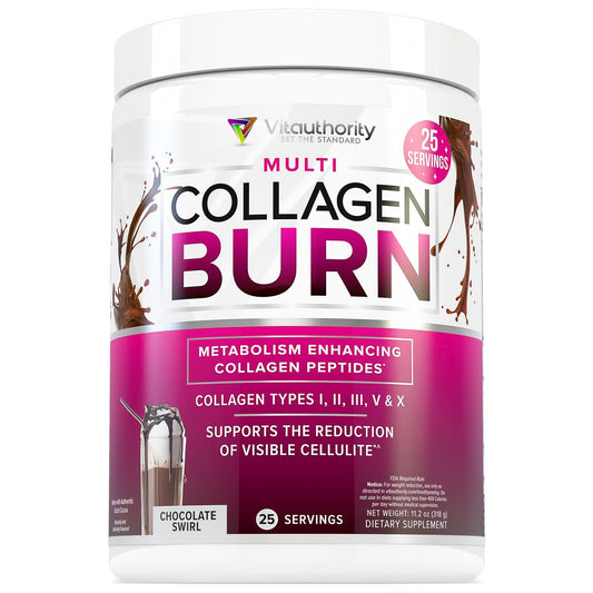 Chocolate flavored Vitauthority Collagen Peptides Powder 25 servings