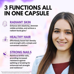 Close-up of Biotin, Hyaluronic Acid, Collagen and Keratin ingredients