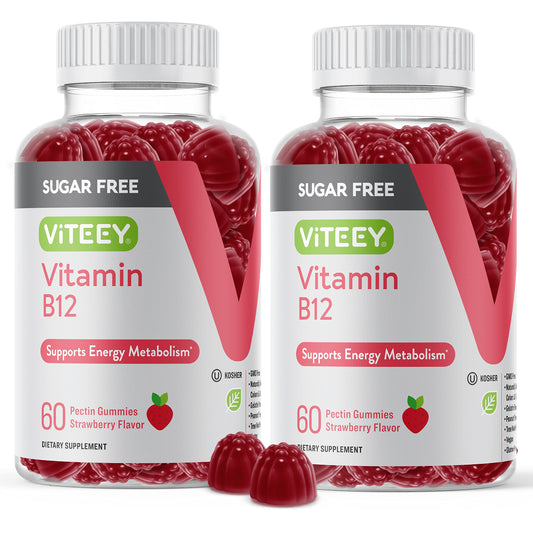 Front view of Viteey Vitamin B12 Gummies Strawberry