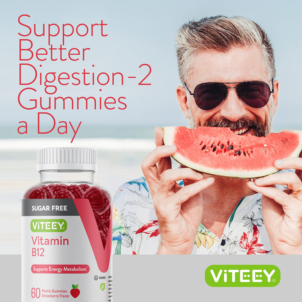 Viteey B12 Gummies vegan, gluten-free, gelatin-free, sugar-free