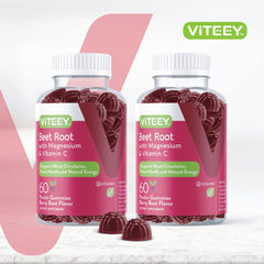 Front label of Viteey Beet Root Gummies showing berry flavor