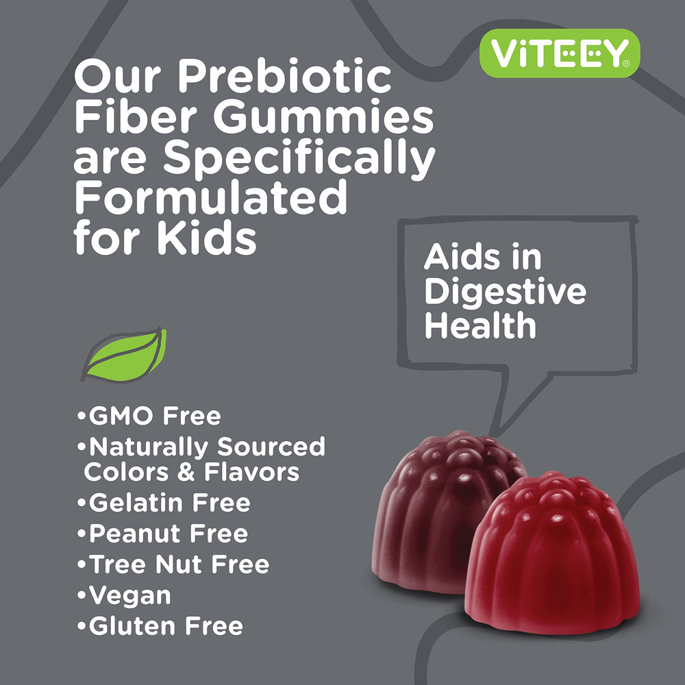 Zero sugar added, kosher-certified prebiotic fiber gummies