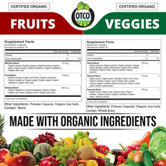 Close-up of Vitinity fruits and greens capsule ingredients