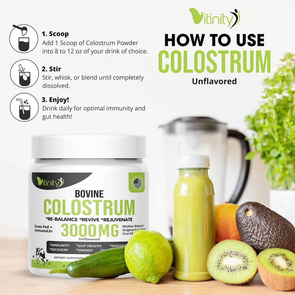 Nutrition label of VITINITY colostrum powder