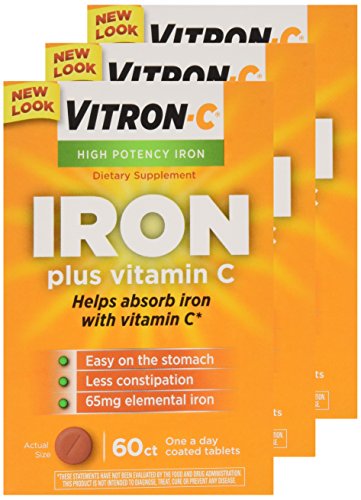 Front view of VITRON-C High Potency Iron + Vitamin C bottles