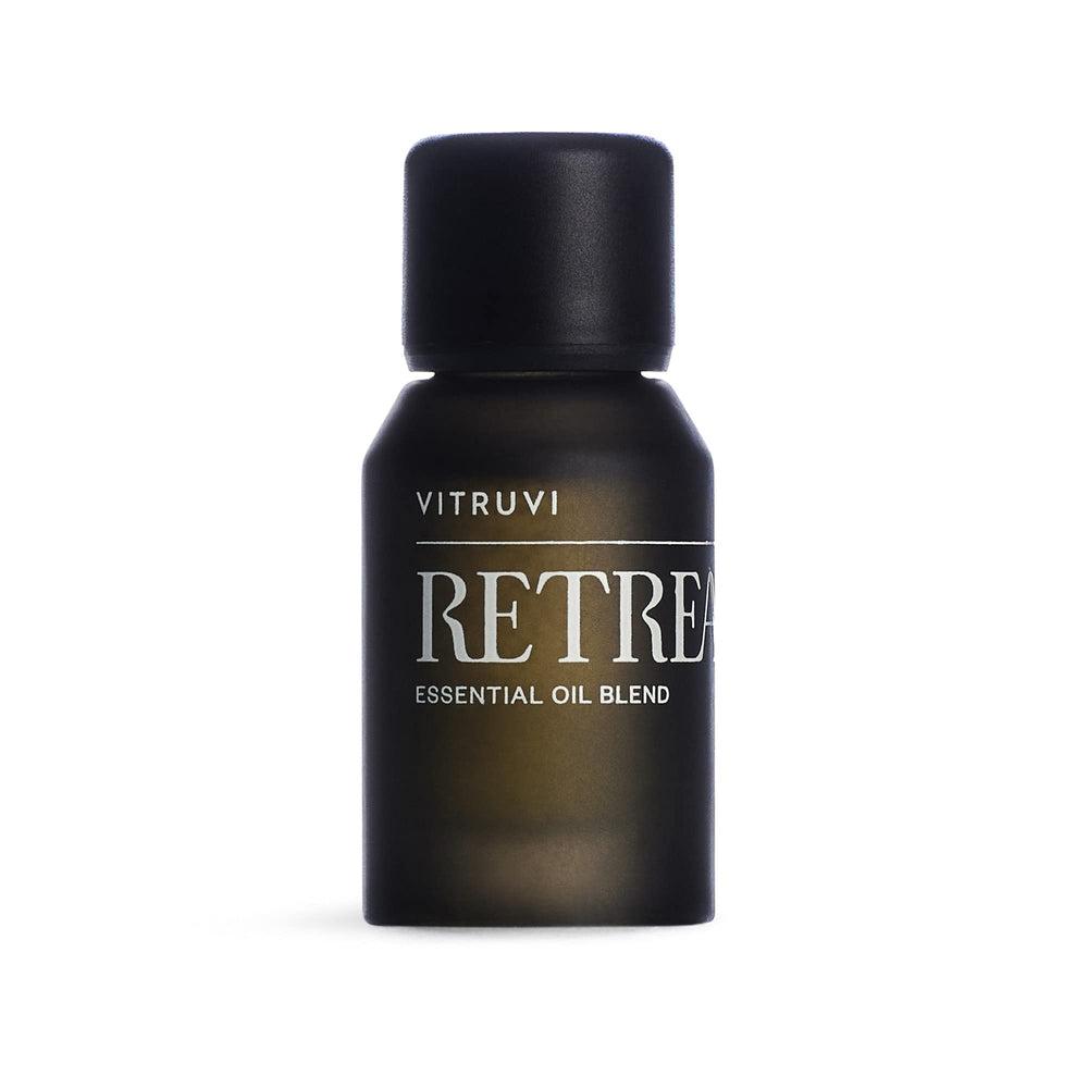 Vitruvi Retreat Restorative Essential Oil Blend bottle label