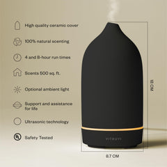 Vitruvi Stone Diffuser Black 90ml side profile